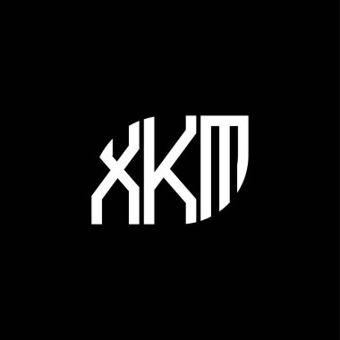 Siyah arkaplanda XKM harf logosu tasarımı. XKM yaratıcı harf logosu konsepti. XKM harf tasarımı.