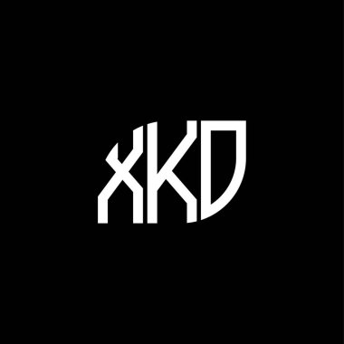 Siyah arka planda XKO harf logosu tasarımı. XKO yaratıcı harf logosu konsepti. XKO harf tasarımı.