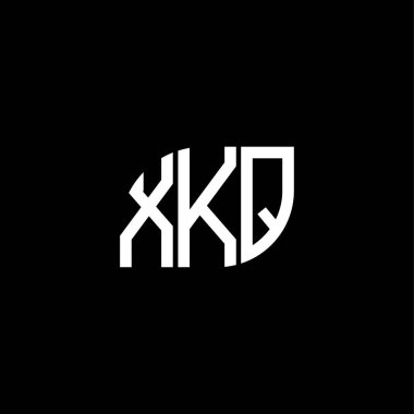 Siyah arkaplanda XKQ harfi logo tasarımı. XKQ yaratıcı harf logosu konsepti. XKQ harf tasarımı.