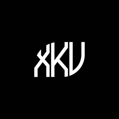 Siyah arkaplanda XKV harf logosu tasarımı. XKV yaratıcı harf logosu konsepti. XKV harf tasarımı.