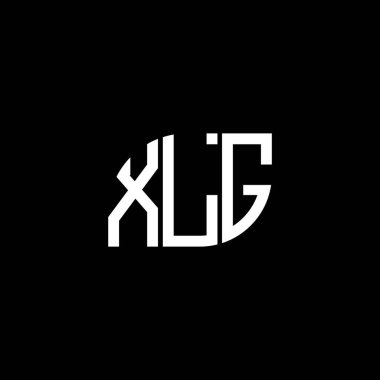 Siyah arkaplanda XLG harf logosu tasarımı. XLG yaratıcı harflerin baş harfleri logo kavramı. XLG harf tasarımı.
