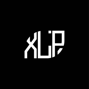 Siyah arkaplanda XLP harf logosu tasarımı. XLP yaratıcı harf logosu konsepti. XLP harf tasarımı.