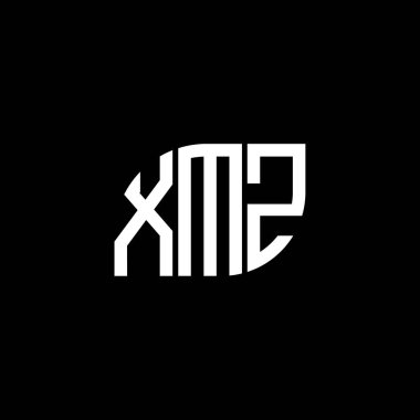Siyah arkaplanda XMZ harf logosu tasarımı. XMZ yaratıcı harf logosu konsepti. XMZ harf tasarımı.