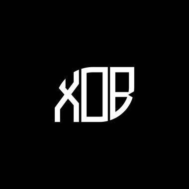 Siyah arka planda XOB harfi logo tasarımı. XOB yaratıcı harflerin baş harfleri logo kavramı. XOB harf tasarımı.