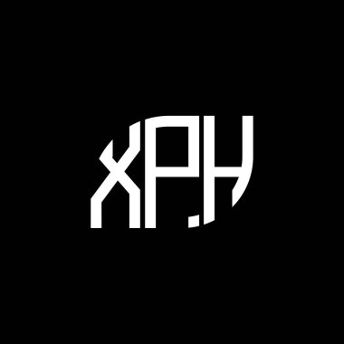 Siyah arkaplanda XPH harf logosu tasarımı. XPH yaratıcı harflerin baş harfleri logo kavramı. XPH harf tasarımı.