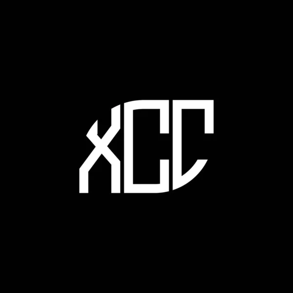 Diseño Del Logotipo Letra Xcc Sobre Fondo Negro Xcc Iniciales — Vector de stock