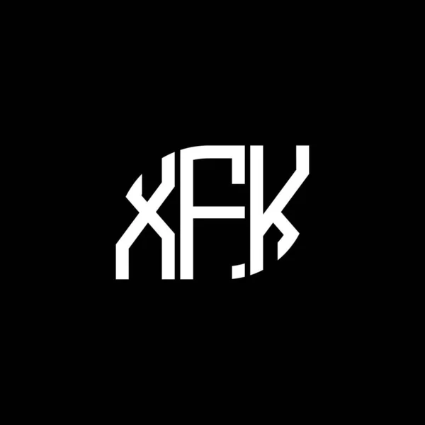 Xfk字母标识在黑色背景上的设计 Xfk创意首字母首字母标识概念 Xfk字母设计 — 图库矢量图片