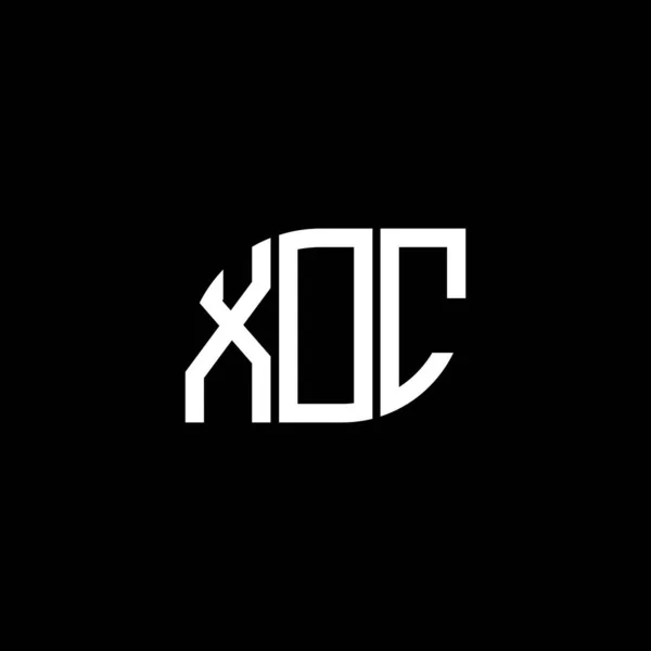 Diseño Del Logotipo Letra Xoc Sobre Fondo Negro Xoc Iniciales — Vector de stock