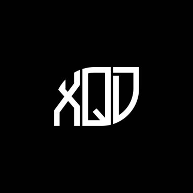 Siyah arkaplanda XQD harf logosu tasarımı. XQD yaratıcı harflerin baş harfleri logo kavramı. XQD harf tasarımı.