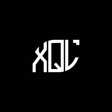 Siyah arkaplanda XQL harf logosu tasarımı. XQL yaratıcı harf logosu konsepti. XQL harf tasarımı.
