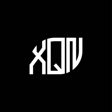 Siyah arkaplanda XQN harf logosu tasarımı. XQN yaratıcı harf logosu konsepti. XQN harf tasarımı.