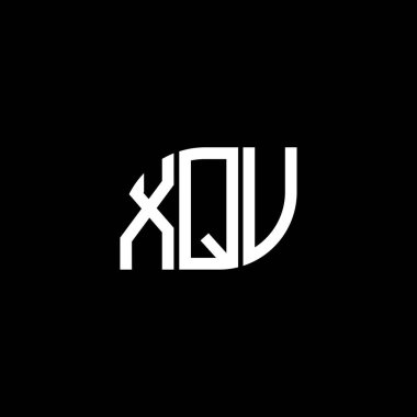 Siyah arkaplanda XQV harf logosu tasarımı. XQV yaratıcı harf logosu konsepti. XQV harf tasarımı.