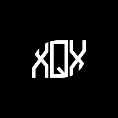Siyah arkaplanda XQX harf logosu tasarımı. XQX yaratıcı harf logosu konsepti. XQX harf tasarımı.