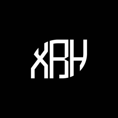 Siyah arkaplanda XRH harf logosu tasarımı. XRH yaratıcı harflerin baş harfleri logo kavramı. XRH harf tasarımı.