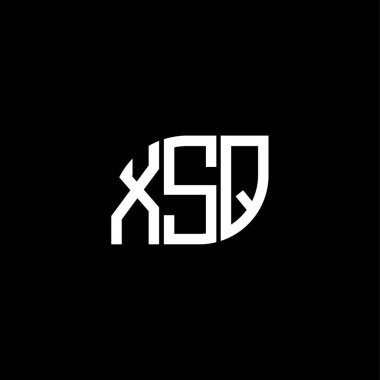 Siyah arka planda XSQ harfi logo tasarımı. XSQ yaratıcı harf logosu konsepti. XSQ harf tasarımı.
