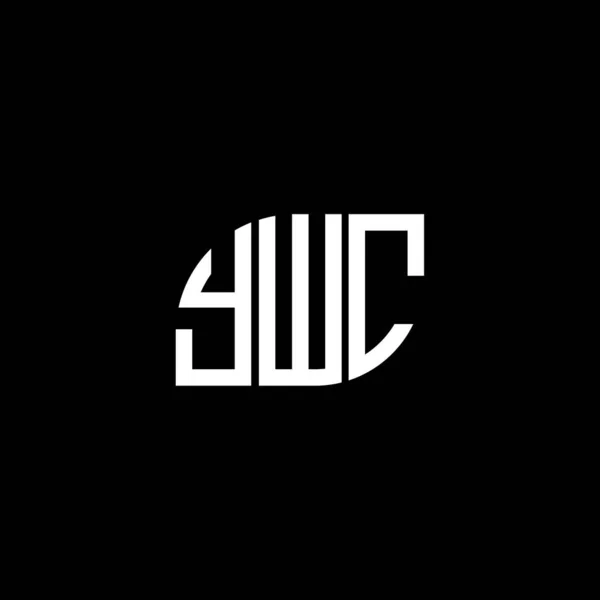 Diseño Del Logotipo Letra Ywc Sobre Fondo Negro Ywc Iniciales — Vector de stock