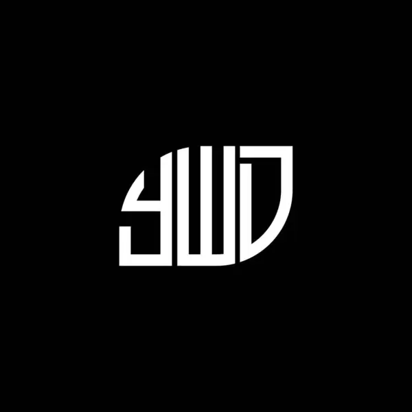 Diseño Del Logotipo Letra Ywd Sobre Fondo Negro Ywd Iniciales — Vector de stock