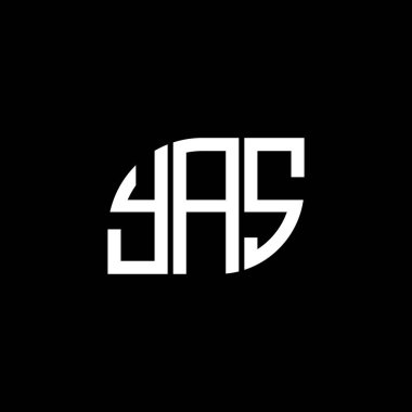 Siyah arka planda YAS harf logosu tasarımı. YAS yaratıcı harflerin baş harfleri logo kavramı. YAS harf tasarımı.