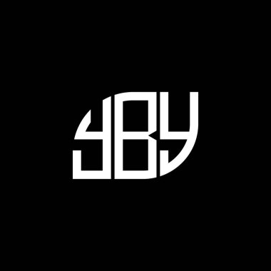 Siyah arka planda YBY harfi logo tasarımı. YBY yaratıcı harflerin baş harfleri logo kavramı. YBY harf tasarımı.