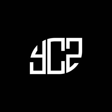 Siyah arkaplanda YCZ harf logosu tasarımı. YCZ yaratıcı harflerin baş harfleri logo kavramı. YCZ harf tasarımı.