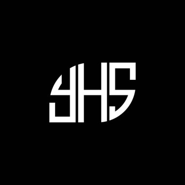 Siyah arka planda YHS harf logosu tasarımı. YHS yaratıcı harf logosu konsepti. YHS harf tasarımı.