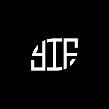 Siyah arkaplanda YIF harf logosu tasarımı. Y if yaratıcı harflerin baş harfleri logo kavramı. YIF harf tasarımı.