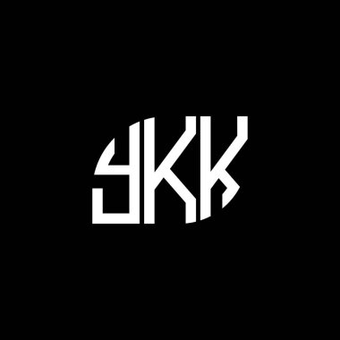 Siyah arka planda YKK harf logosu tasarımı. YKK yaratıcı harflerin baş harfleri logo kavramı. YKK harf tasarımı.