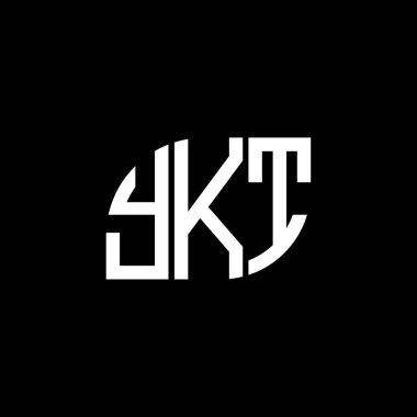 Siyah arkaplanda YKT harf logosu tasarımı. YKT yaratıcı harflerin baş harfleri logo kavramı. YKT harf tasarımı.