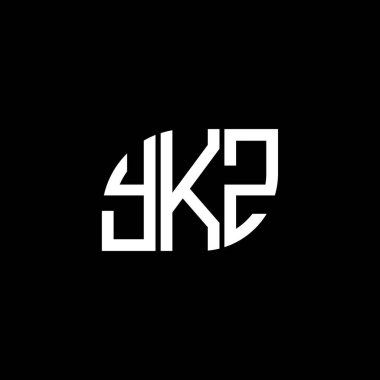 Siyah arkaplanda YKZ harf logosu tasarımı. YKZ yaratıcı harflerin baş harfleri logo kavramı. YKZ harf tasarımı.