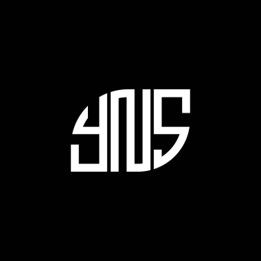 Siyah arka planda YNS harf logosu tasarımı. YNS yaratıcı harf logosu konsepti. YNS harf tasarımı.