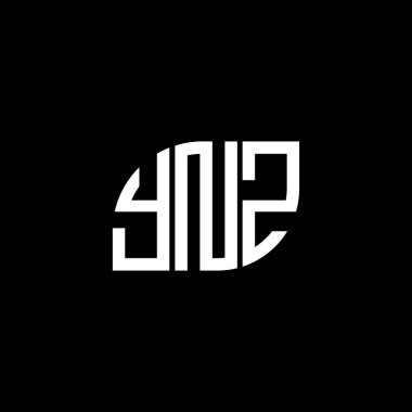 Siyah arkaplanda YNZ harf logosu tasarımı. YNZ yaratıcı harflerin baş harfleri logo kavramı. YNZ harf tasarımı.