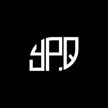 Siyah arka planda YPQ harfi logo tasarımı. YPQ yaratıcı harflerin baş harfleri logo kavramı. YPQ harf tasarımı.