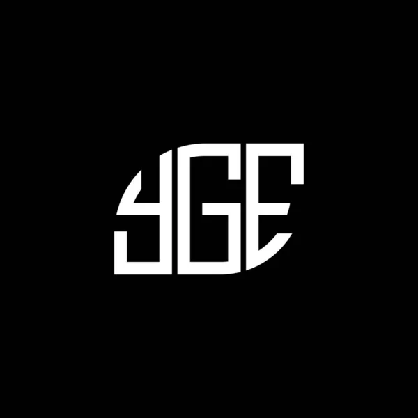 Diseño Del Logotipo Letra Yge Sobre Fondo Negro Yge Iniciales — Vector de stock