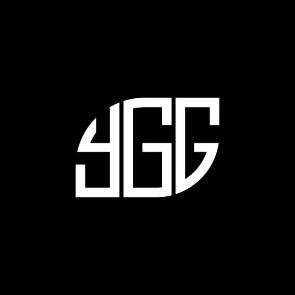 Diseño Del Logotipo Letra Ygg Sobre Fondo Negro Ygg Iniciales — Vector de stock