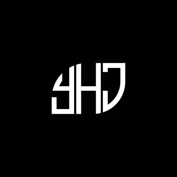 Yhj Schriftzug Logo Design Auf Schwarzem Hintergrund Yhj Kreative Initialen — Stockvektor