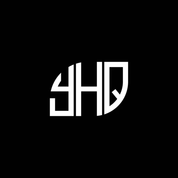 Diseño Del Logotipo Letra Yhq Sobre Fondo Negro Yhq Iniciales — Vector de stock