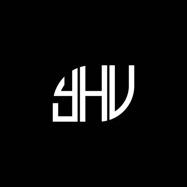 Yhv Γράμμα Σχέδιο Λογότυπο Μαύρο Φόντο Yhv Δημιουργική Αρχικά Γράμμα — Διανυσματικό Αρχείο