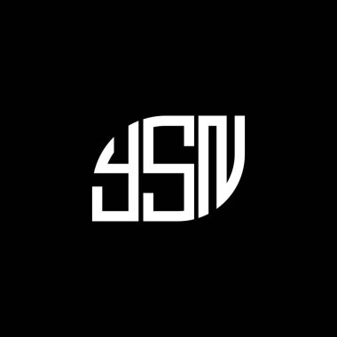 Siyah arka planda YSN harf logosu tasarımı. YSN yaratıcı harflerin baş harfleri logo kavramı. YSN harf tasarımı.