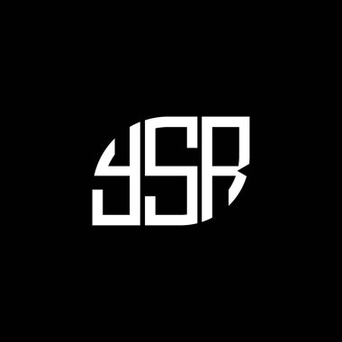 Siyah arka planda YSR harf logosu tasarımı. YSR yaratıcı harflerin baş harfleri logo kavramı. YSR harf tasarımı.