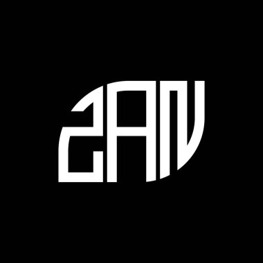 Siyah arka planda ZAN harf logosu tasarımı. ZAN yaratıcı harflerin baş harfleri logo kavramı. ZAN harf tasarımı.