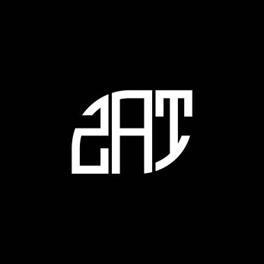 Siyah arka planda ZAT harfi logo tasarımı. ZAT yaratıcı harflerin baş harfleri logo kavramı. ZAT harf tasarımı.
