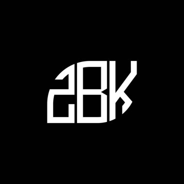 Siyah arka planda ZBK harf logosu tasarımı. ZBK yaratıcı harflerin baş harfleri logo kavramı. ZBK harf tasarımı.