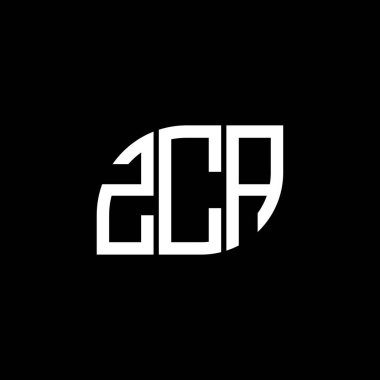 Siyah arka planda ZCA harf logosu tasarımı. ZCA yaratıcı harflerin baş harfleri logo kavramı. ZCA harf tasarımı.