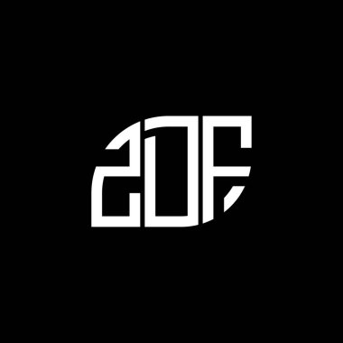 Siyah arkaplanda ZDF harf logosu tasarımı. ZDF yaratıcı harflerin baş harfleri logo kavramı. ZDF harf tasarımı.