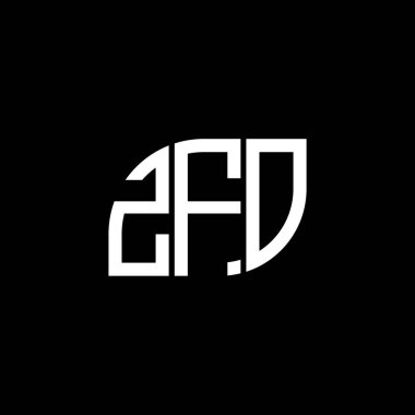 Siyah arka planda ZFO harfi logosu tasarımı. ZFO yaratıcı harflerin baş harfleri logo kavramı. ZFO harfi tasarımı.