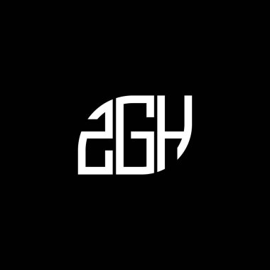 Siyah arka planda ZGH harfi logo tasarımı. ZGH yaratıcı harfler logosu konsepti. ZGH harf tasarımı.
