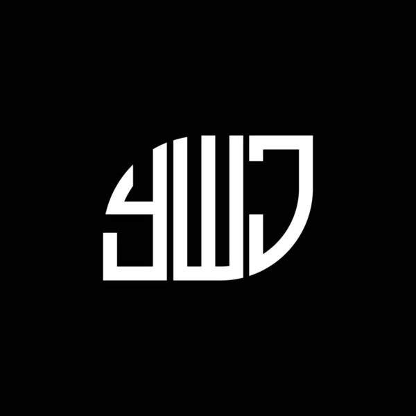 Diseño Del Logotipo Letra Ywj Sobre Fondo Negro Ywj Iniciales — Vector de stock
