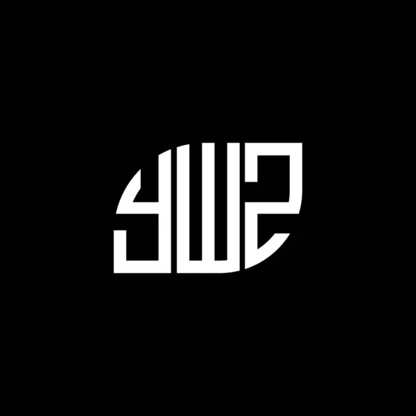 Diseño Del Logotipo Letra Ywz Sobre Fondo Negro Ywz Iniciales — Vector de stock