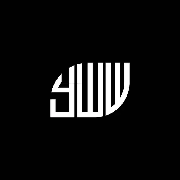 Diseño Del Logotipo Letra Yww Sobre Fondo Negro Yww Iniciales — Vector de stock
