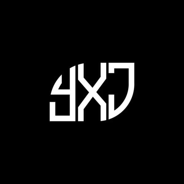 Siyah Arka Planda Yxj Harf Logosu Tasarımı Yxj Yaratıcı Harflerin — Stok Vektör